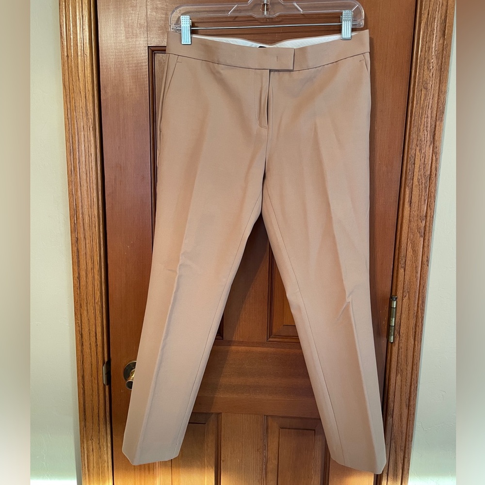 Ann Taylor Beige Straight-Leg Trousers
